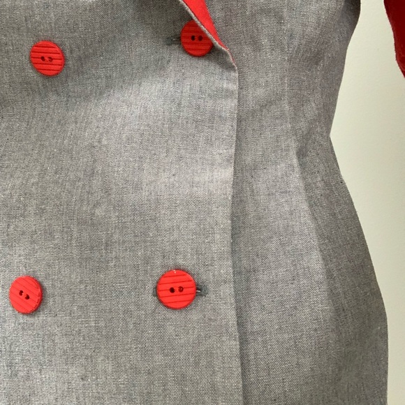 Vintage grey and red dress - Picture 3 of 9